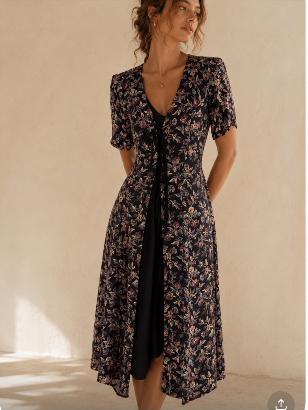 NWT VINTAGE STARINA Cottagecore Floral Midi Floral Dress Size Medium